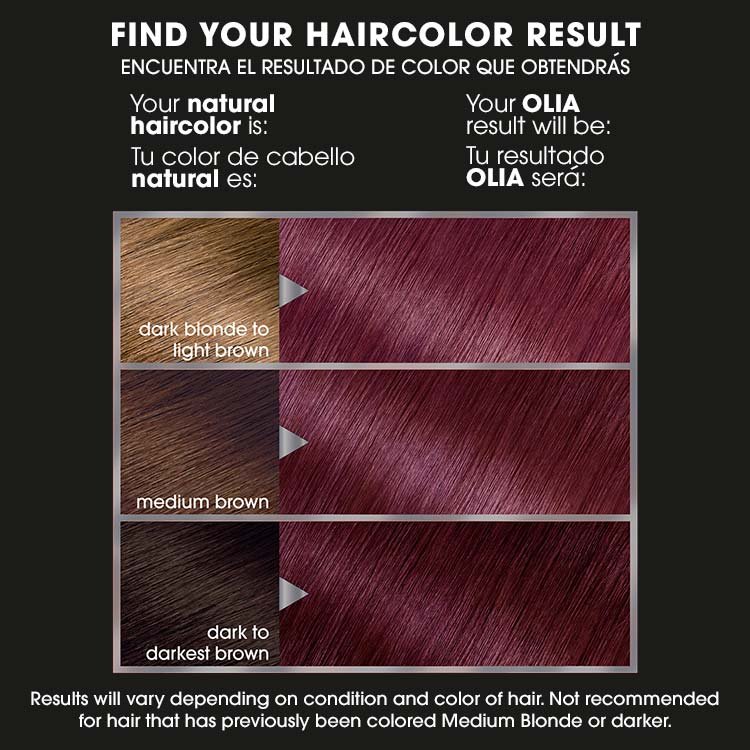 Olia 5.60 medium garnet red beforeafter swatch